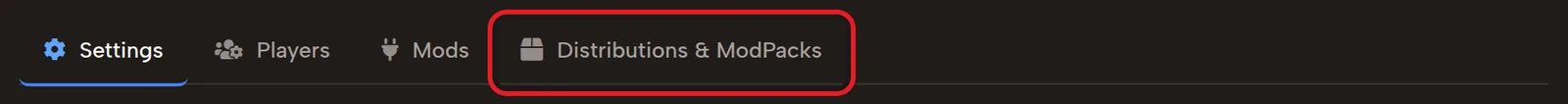 Distributions and ModPacks tab: 7 Days to Die modpacks and game versions