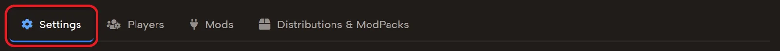 7 Days to Die server settings tab in the control panel