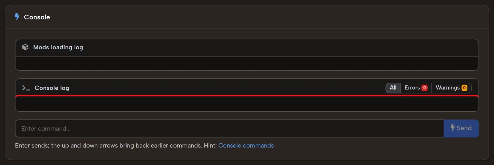7 Days to Die server logs in the web console for finding errors