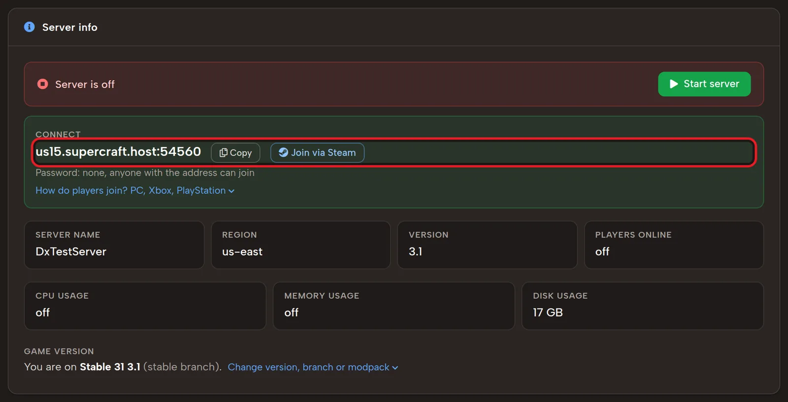 How to join a 7 Days to Die server: server IP and port with Join via Steam