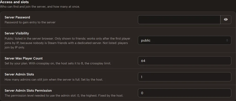 Manage all 7 Days To Die game server settings in our UI console