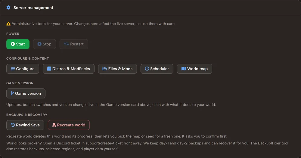 Custom 7 Days To Die Admin Panel
