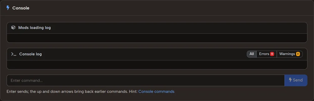 Send commands directly to the 7D2D game server console via panel